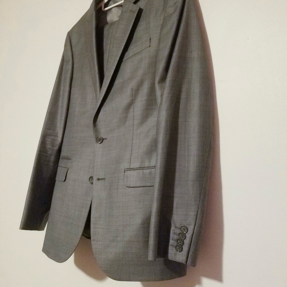 Express Gray Suit (blazer&pants) Matching Photographer & Producer Wool Blend Set - Picture 2 of 12